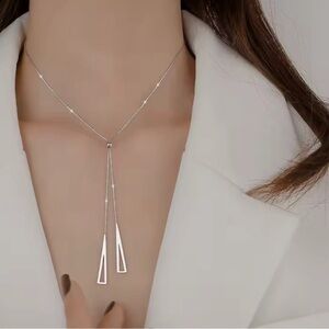 Elegant Silver Drop Necklace